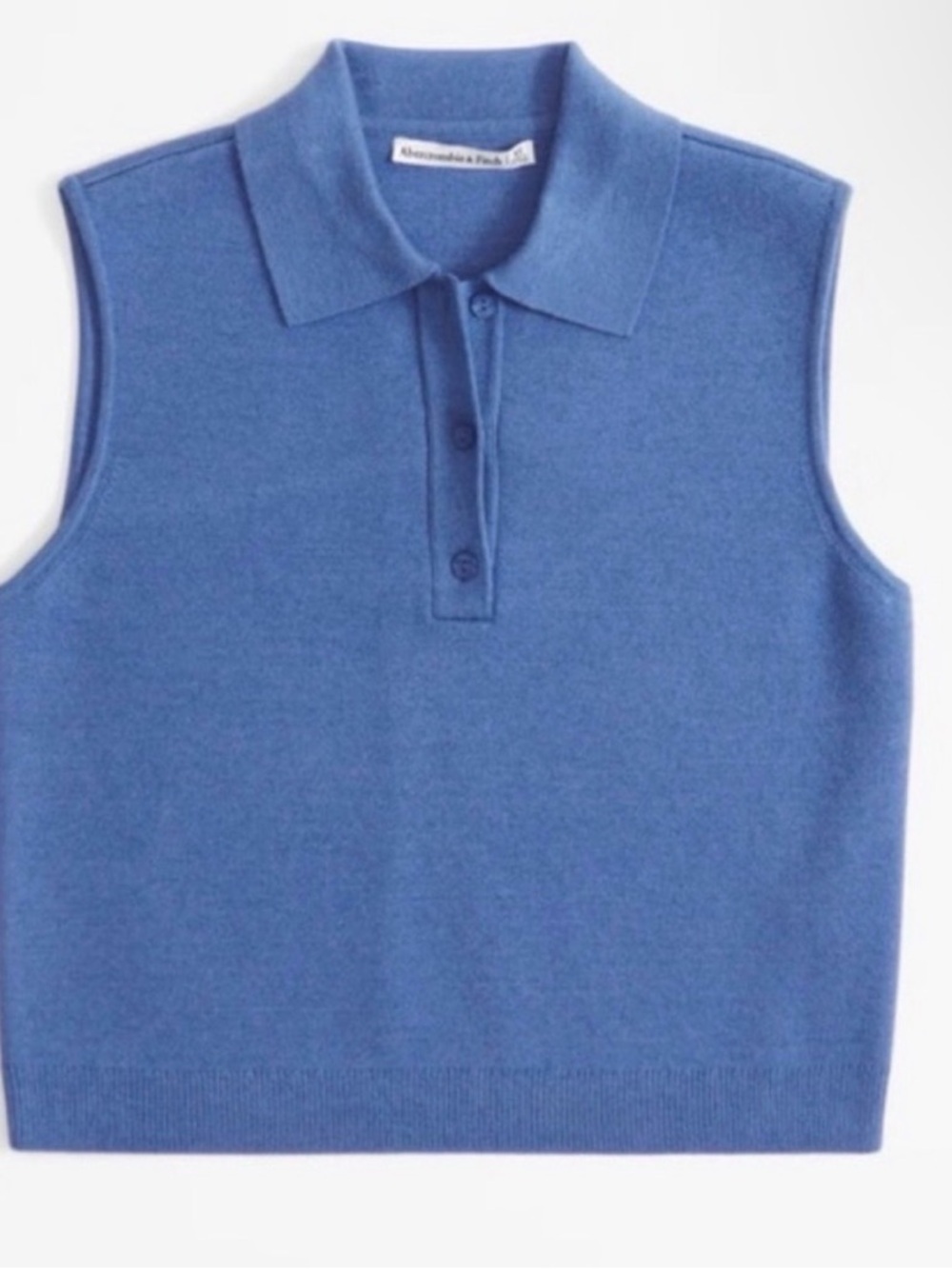 Abercrombie & Fitch Cornflower Blue Sleeveless Polo Top